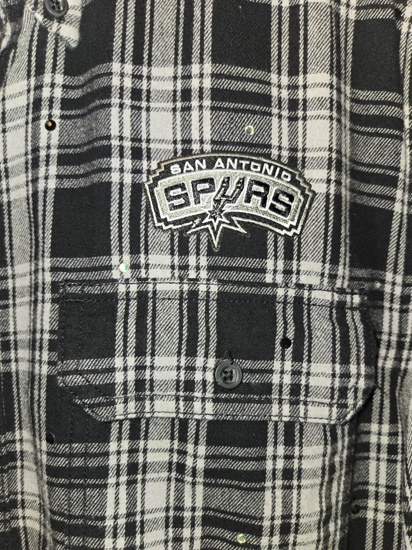 San Antonio Spurs Rhinestone Crop Flannel