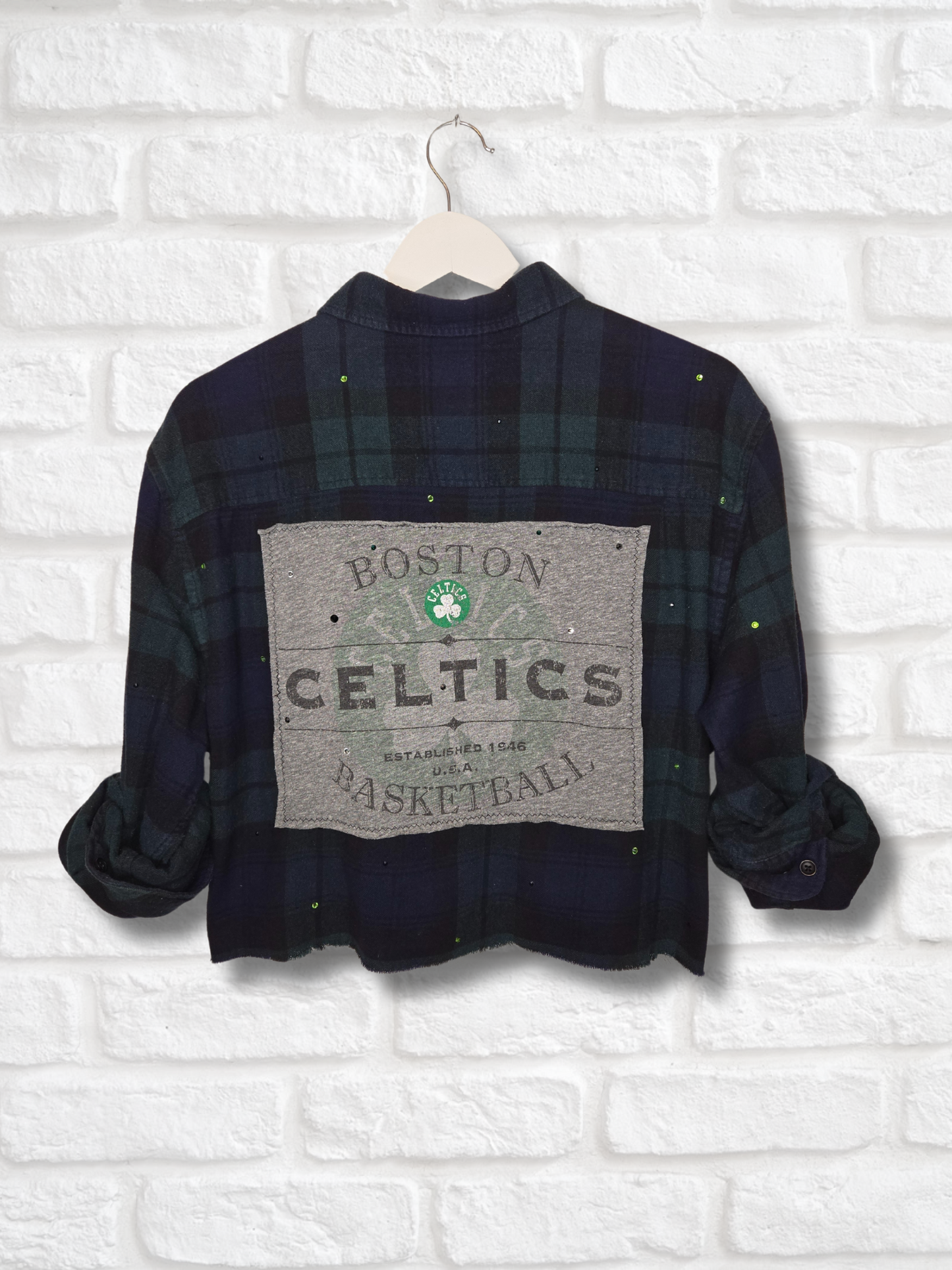 Boston Celtics Crop Flannel