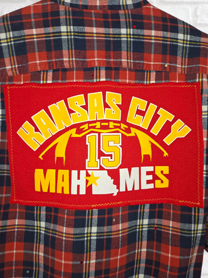 Kansas City Chiefs Crop Rhinestone Flannel