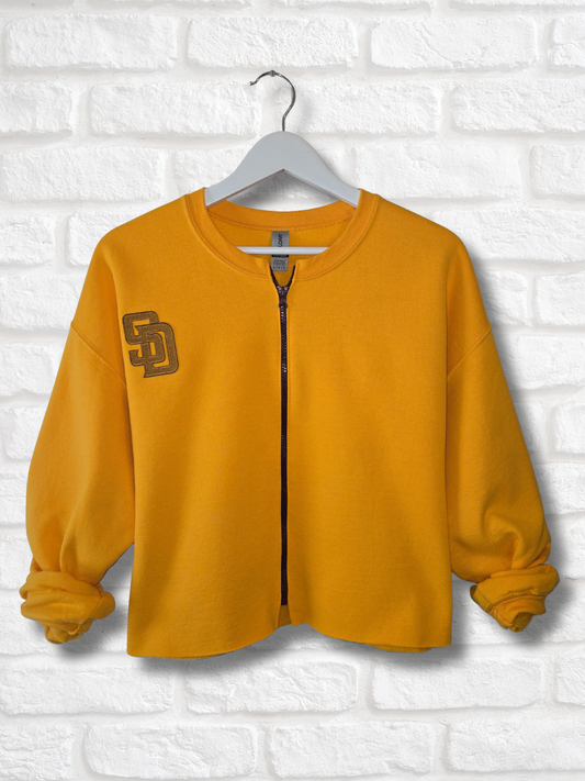 San Diego Padres Zip-Up Crop Sweatshirt