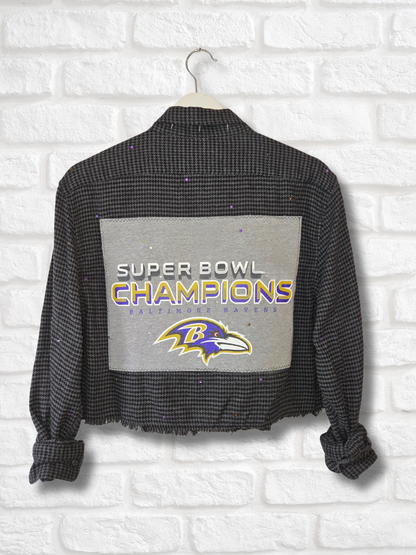 Baltimore Ravens Crop Flannel