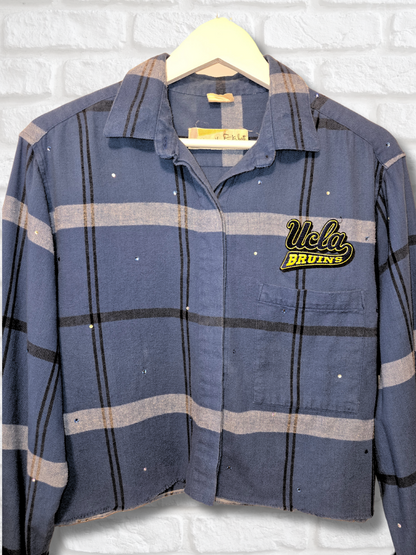 UCLA Bruins Rhinestone Crop Flannel
