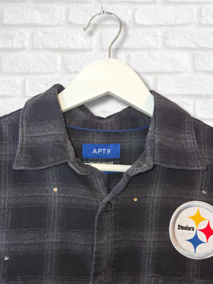 Pittsburgh Steelers Rhinestone Crop Flannel