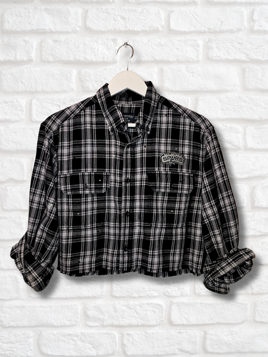 San Antonio Spurs Rhinestone Crop Flannel