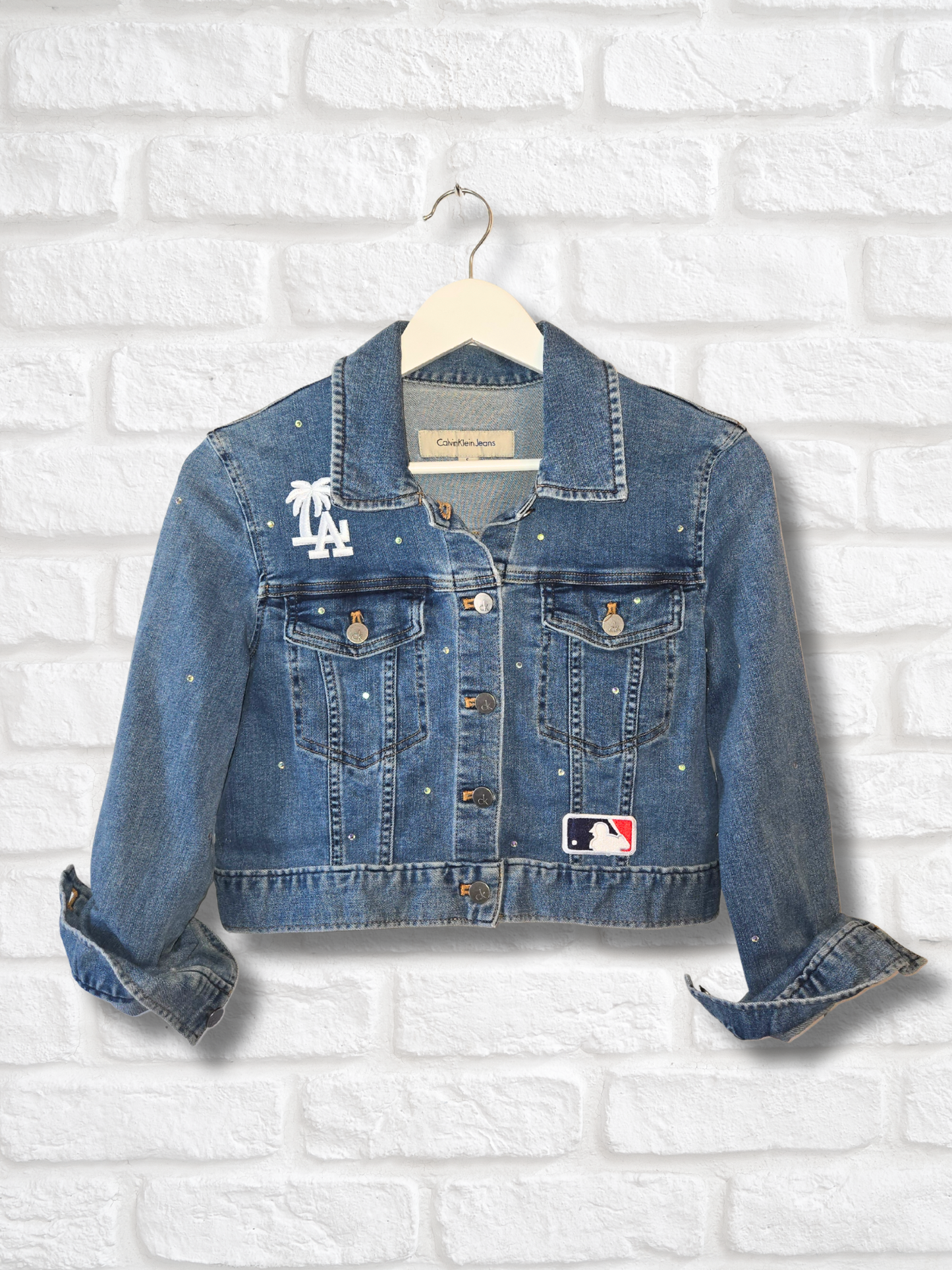 Los Angeles Dodgers Rhinestone Crop Jacket