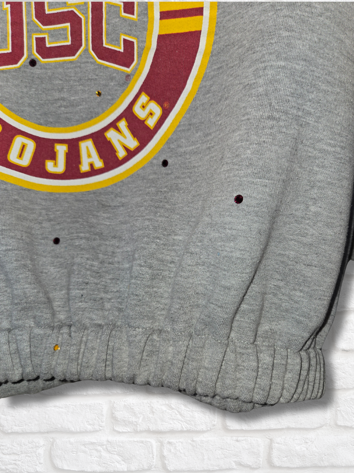 USC Trojans Crop Banded Bottom Hoodie