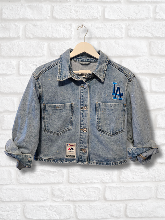 Los Angeles Dodgers Rhinestone Crop Jacket