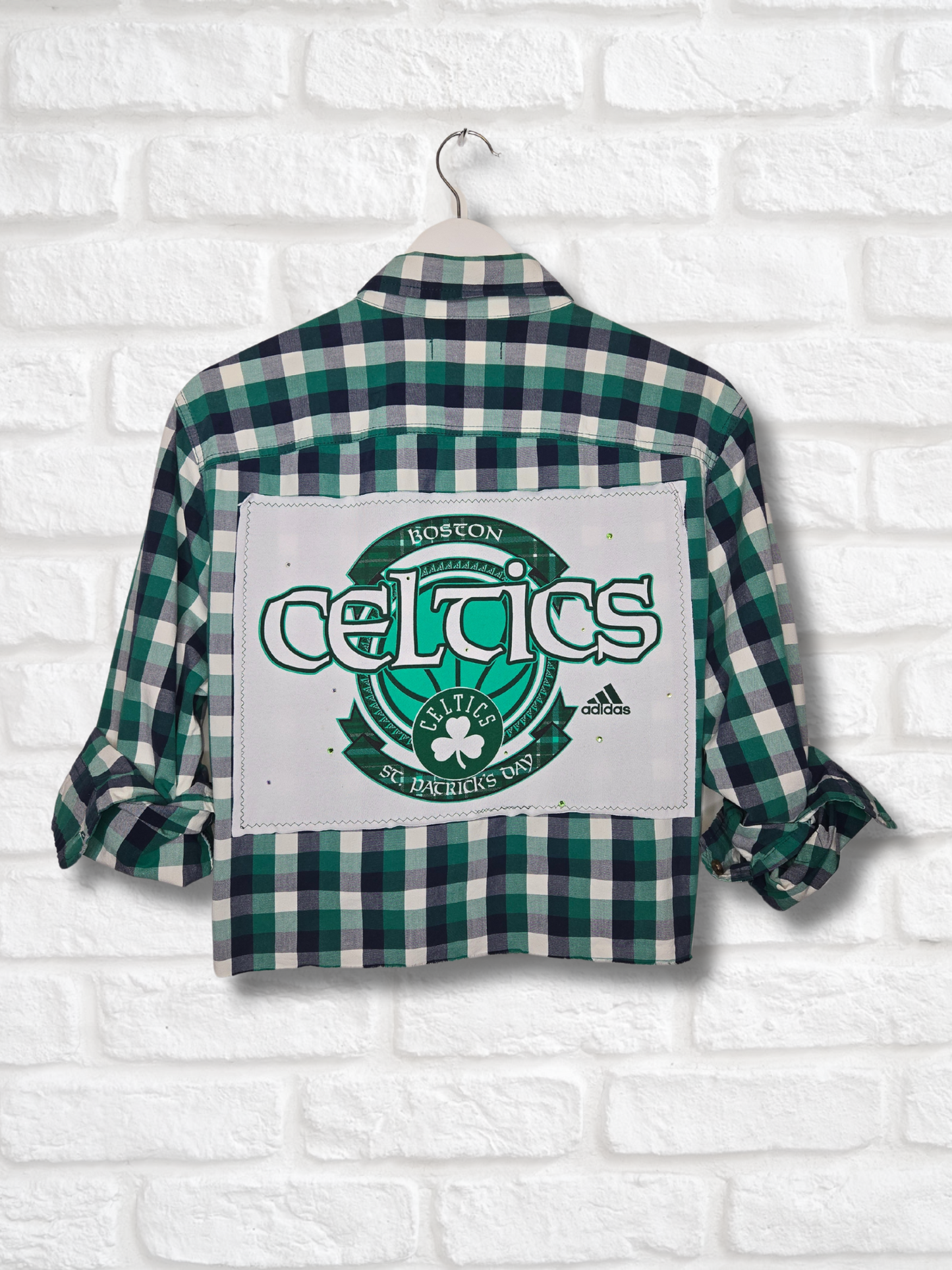 Boston Celtics Crop Flannel