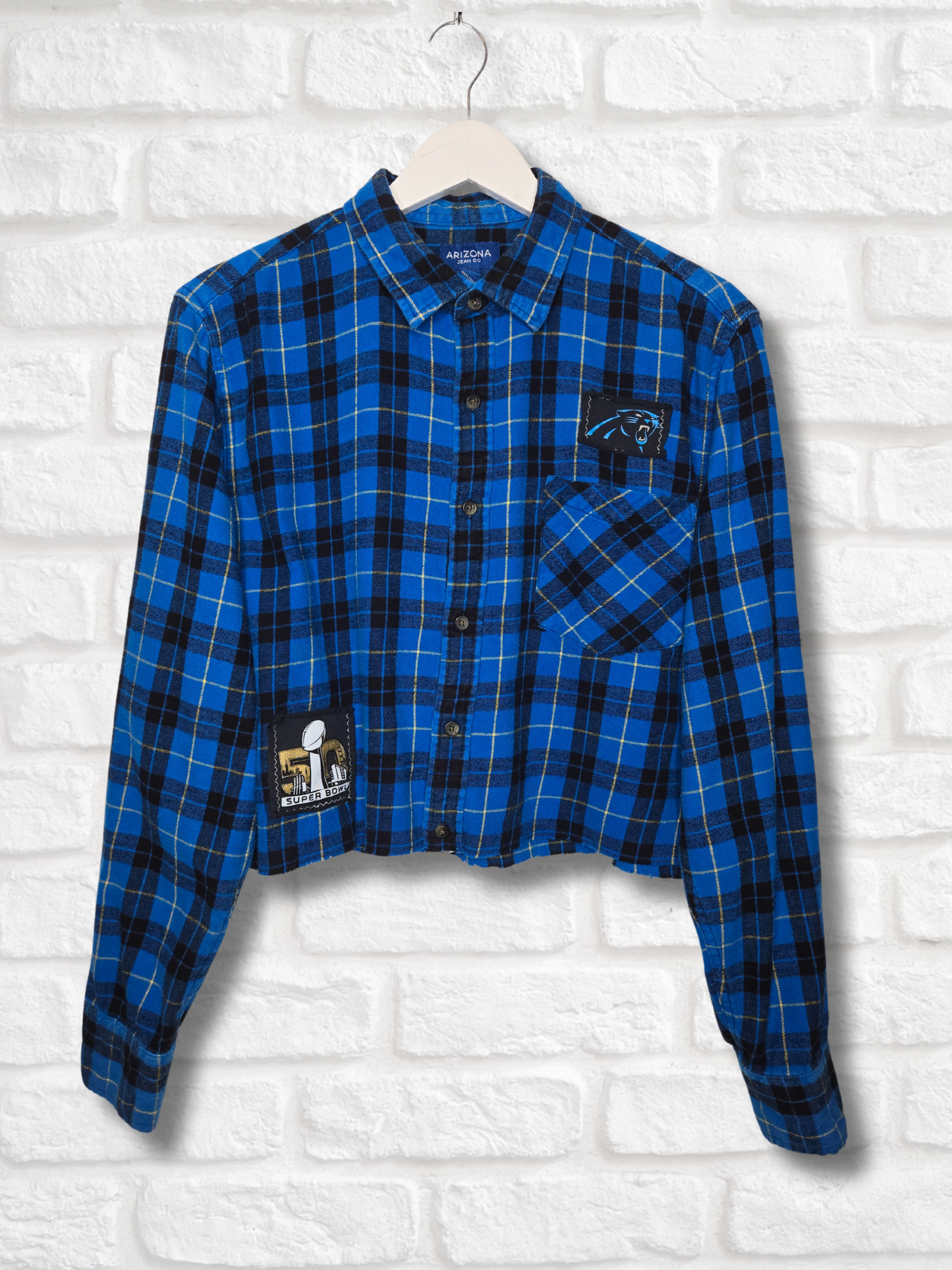 Carolina Panthers Crop Flannel