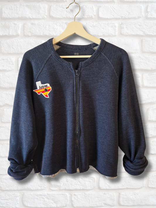 Houston Astros Zip-Up Crop Sweatshirt