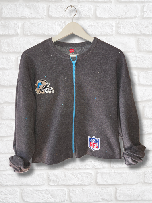 Detroit Lions Crop Zip-Up Sweatshirt