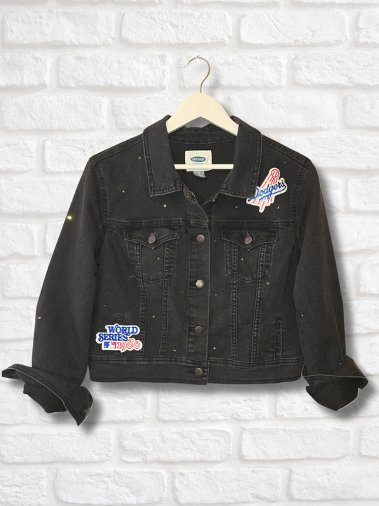 Los Angeles Dodgers Crop Denim Jacket