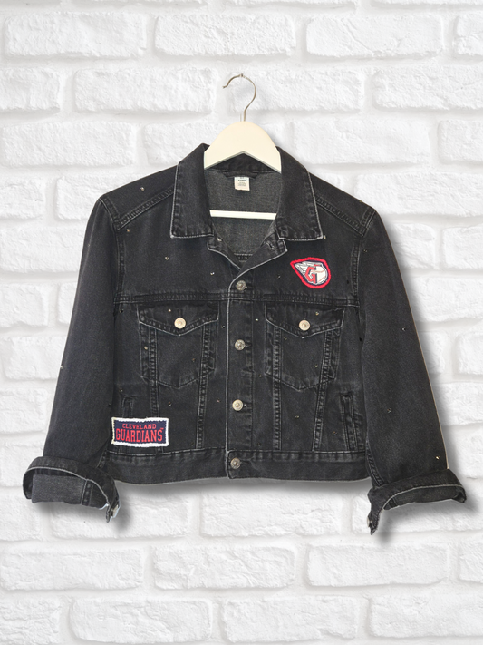 Cleveland Guardians Crop Denim Jacket