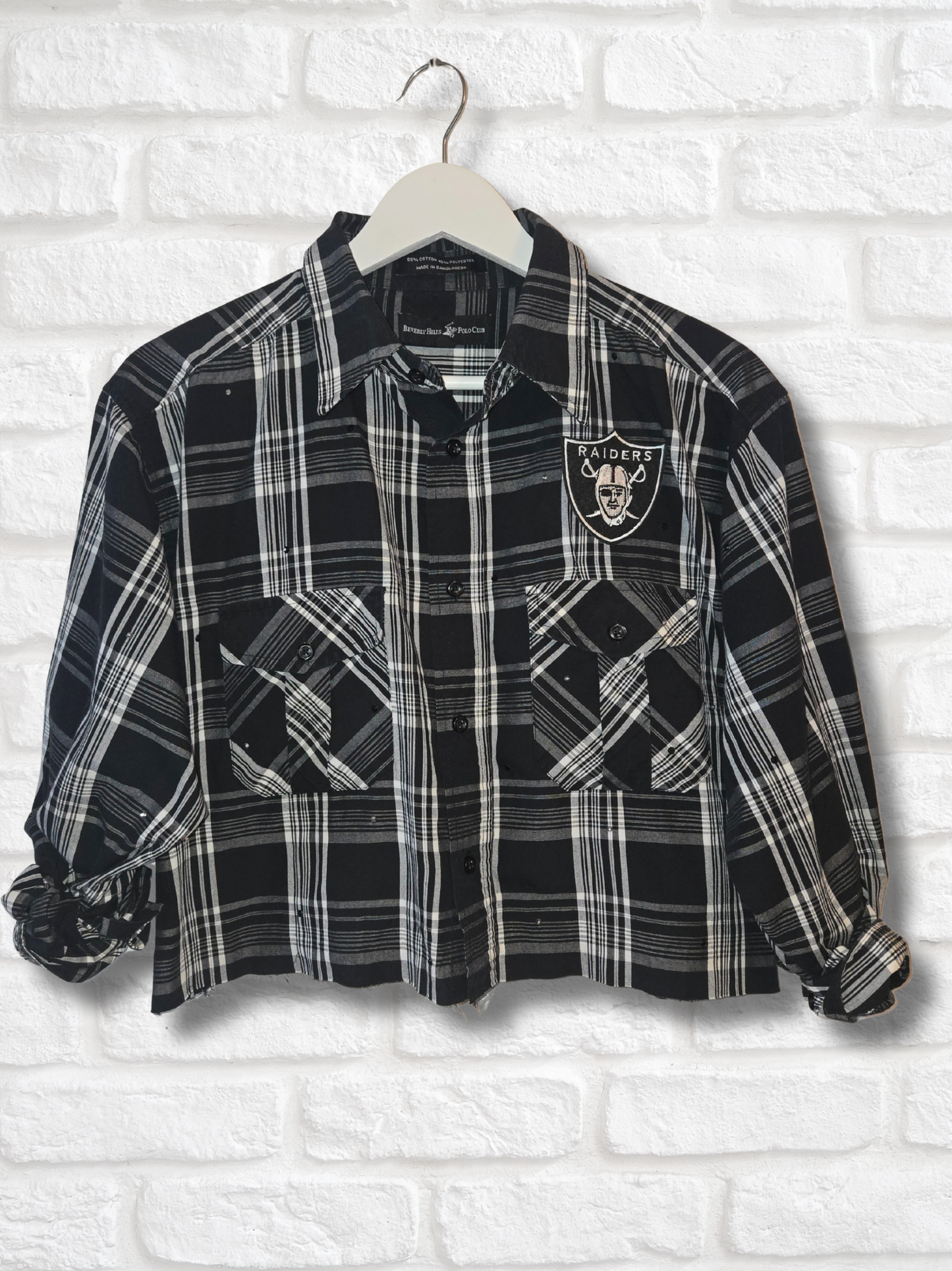 Las Vegas Raiders Crop Flannel