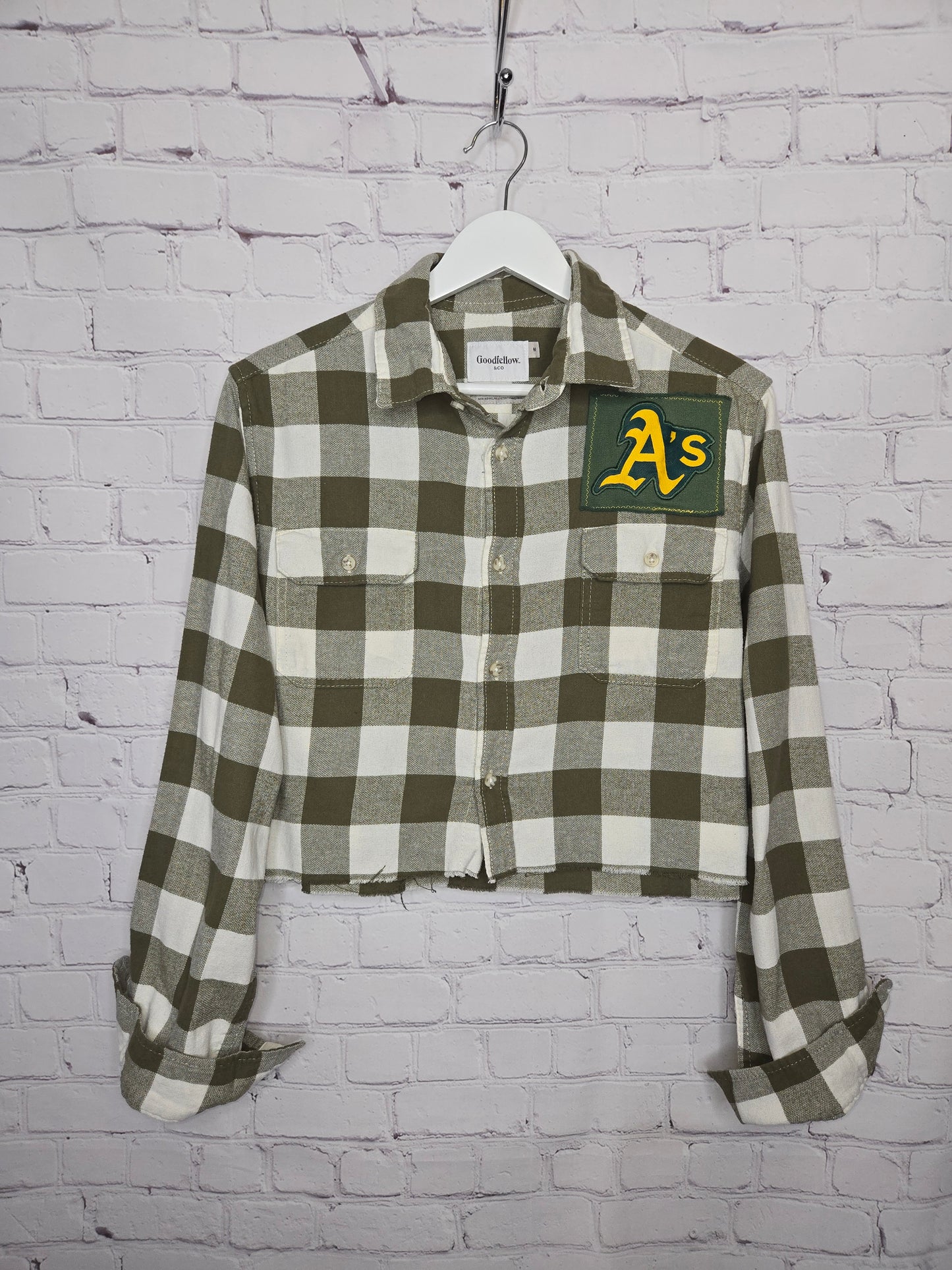 Oakland Athletics Crop Flannel