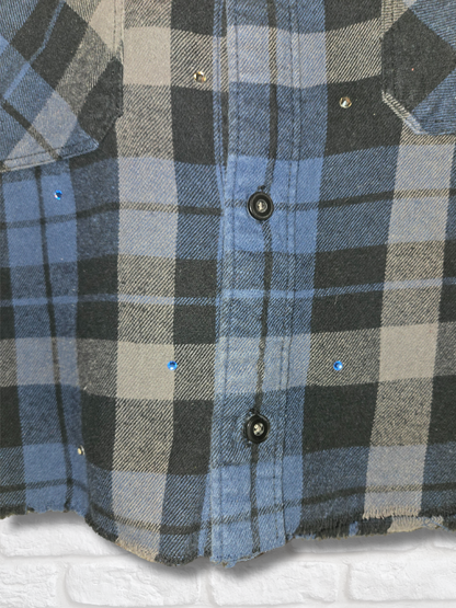 OKC Thunder Rhinestone Crop Flannel