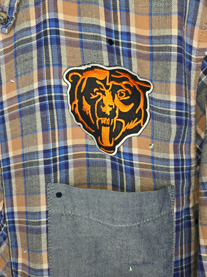 Chicago Bears Crop Flannel