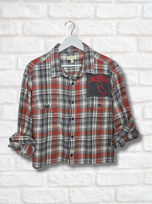 San Francisco 49ers Crop Flannel