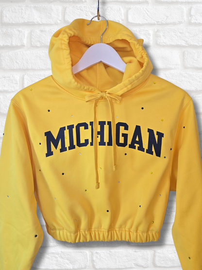 Michigan Wolverines Crop Hoodie