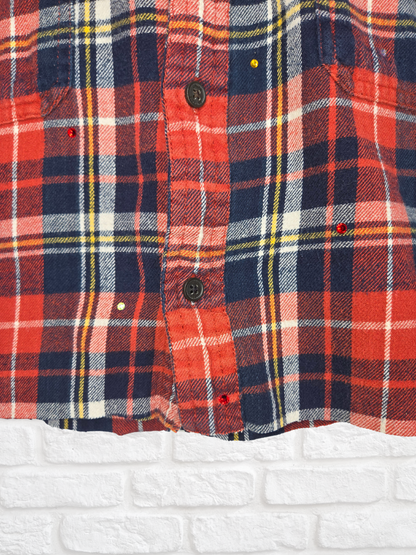 Kansas City Chiefs Crop Rhinestone Flannel