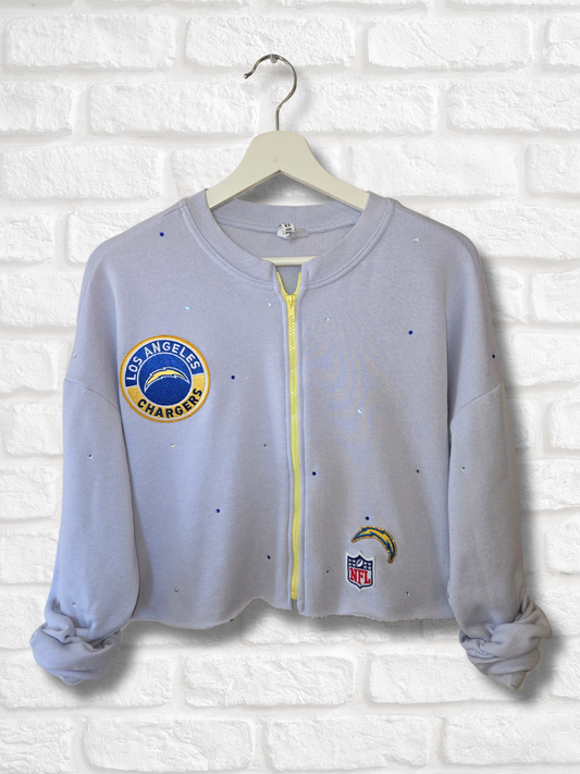 Los Angeles Chargers Crop Zip-Up Sweatshirt