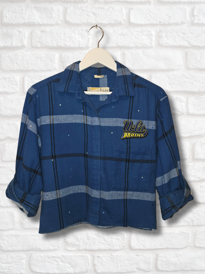 UCLA Bruins Rhinestone Crop Flannel