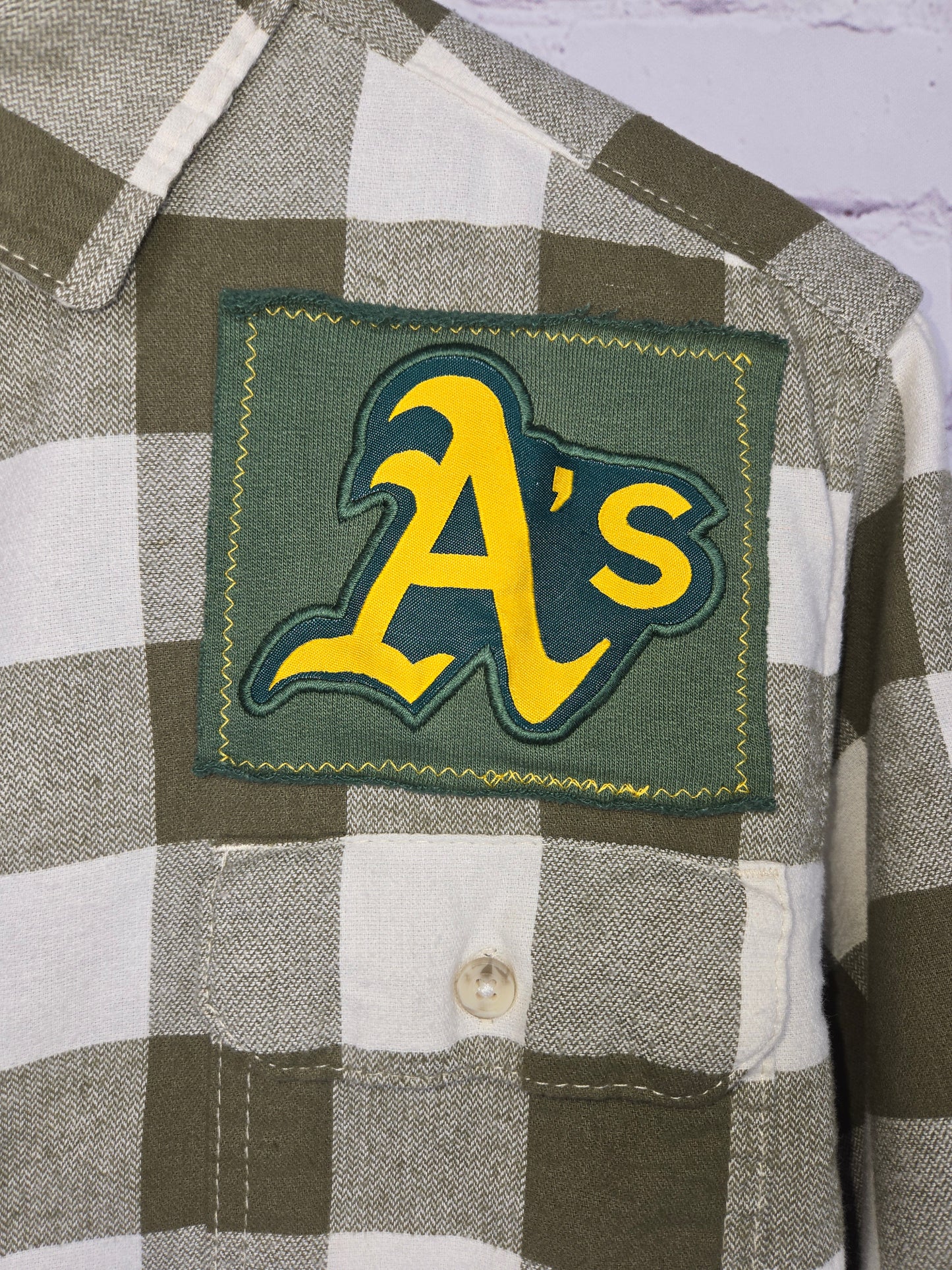 Oakland Athletics Crop Flannel