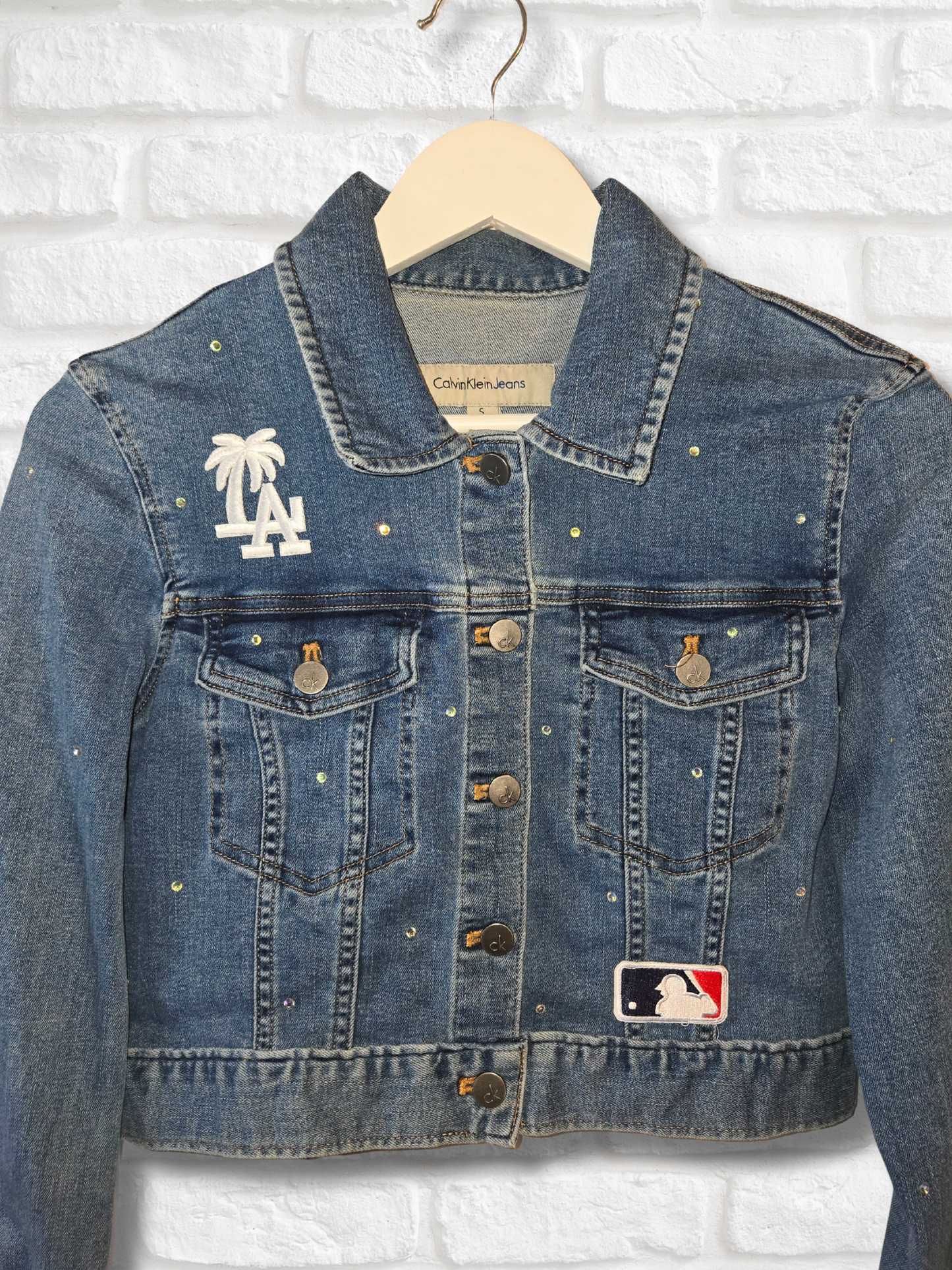 Los Angeles Dodgers Rhinestone Crop Jacket