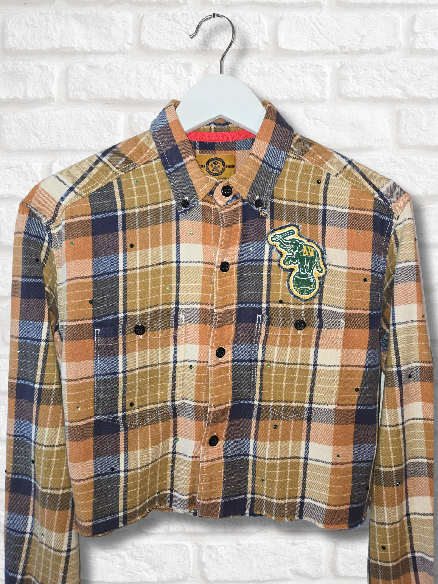 Oakland Athletics Crop Flannel