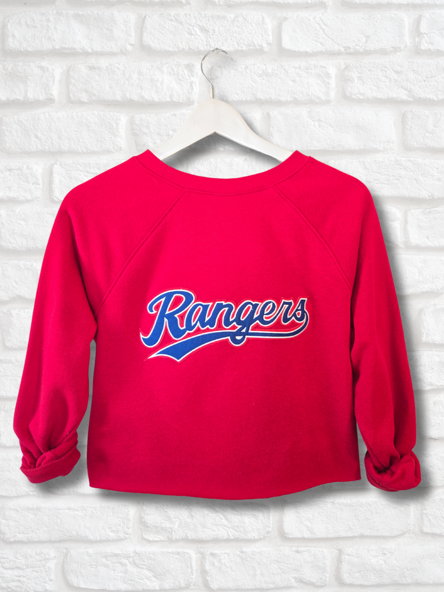 Texas Rangers Crop Zip-Up Sweatshirt