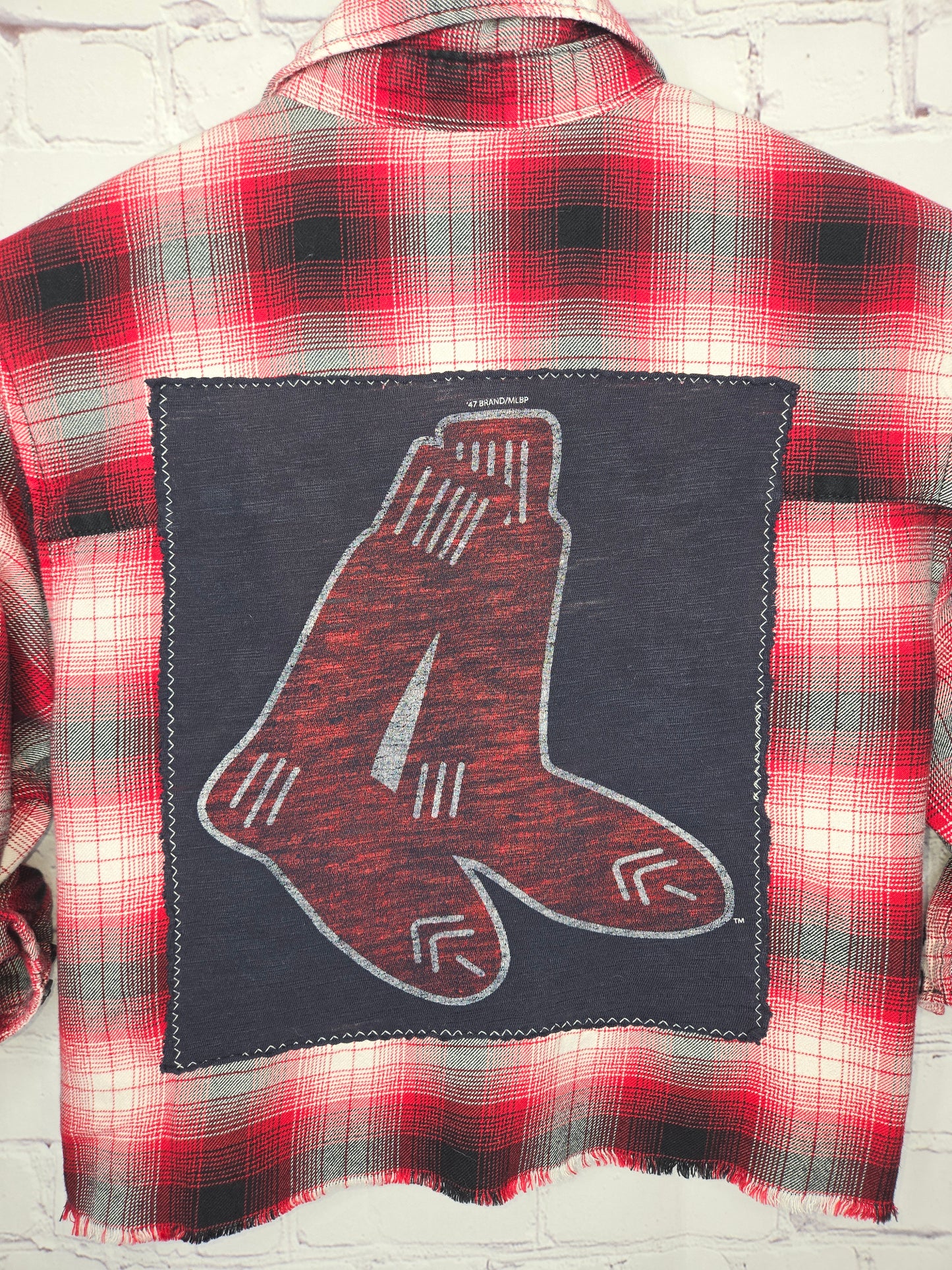 Boston Red Sox Crop Flannel