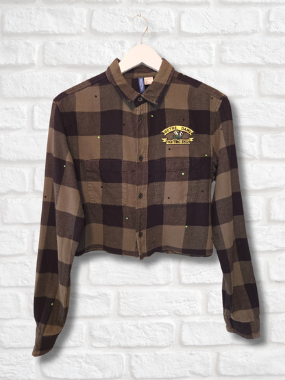 Notre Dame Rhinestone Crop Flannel