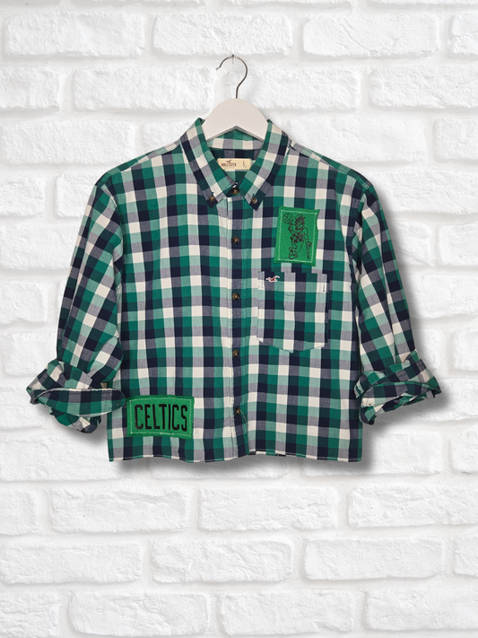 Boston Celtics Crop Flannel