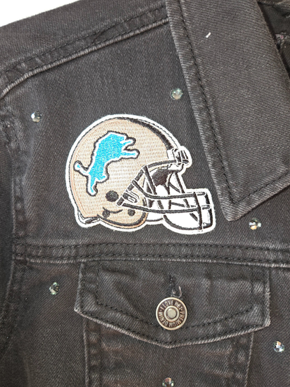 Detroit Lions Crop Denim Jacket