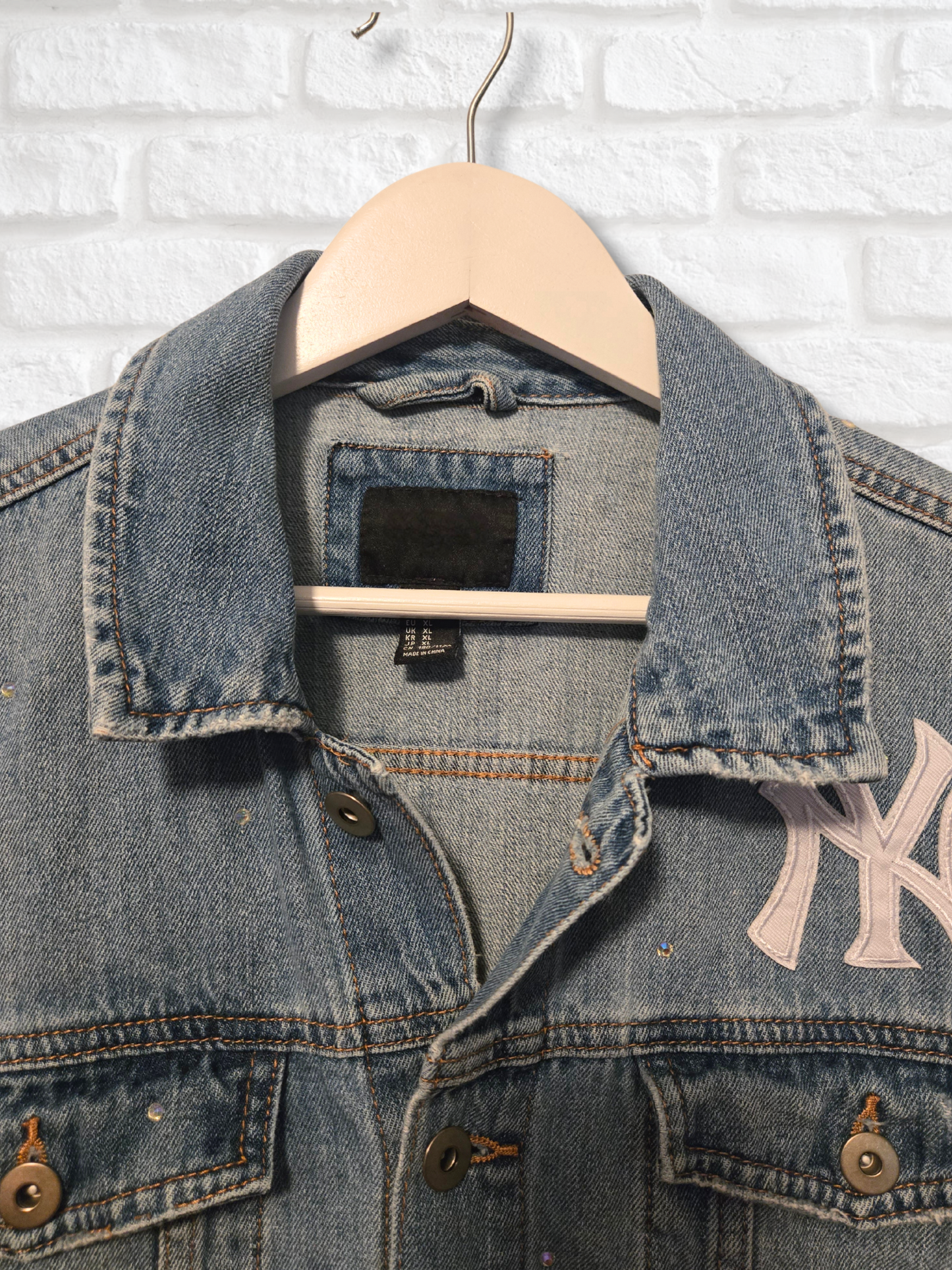 New York Yankees Rhinestone Crop Jacket