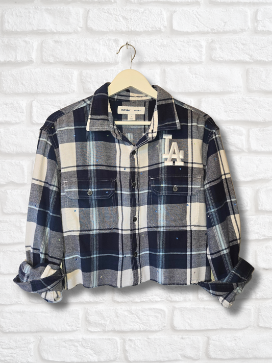 Los Angeles Dodgers Crop Flannel