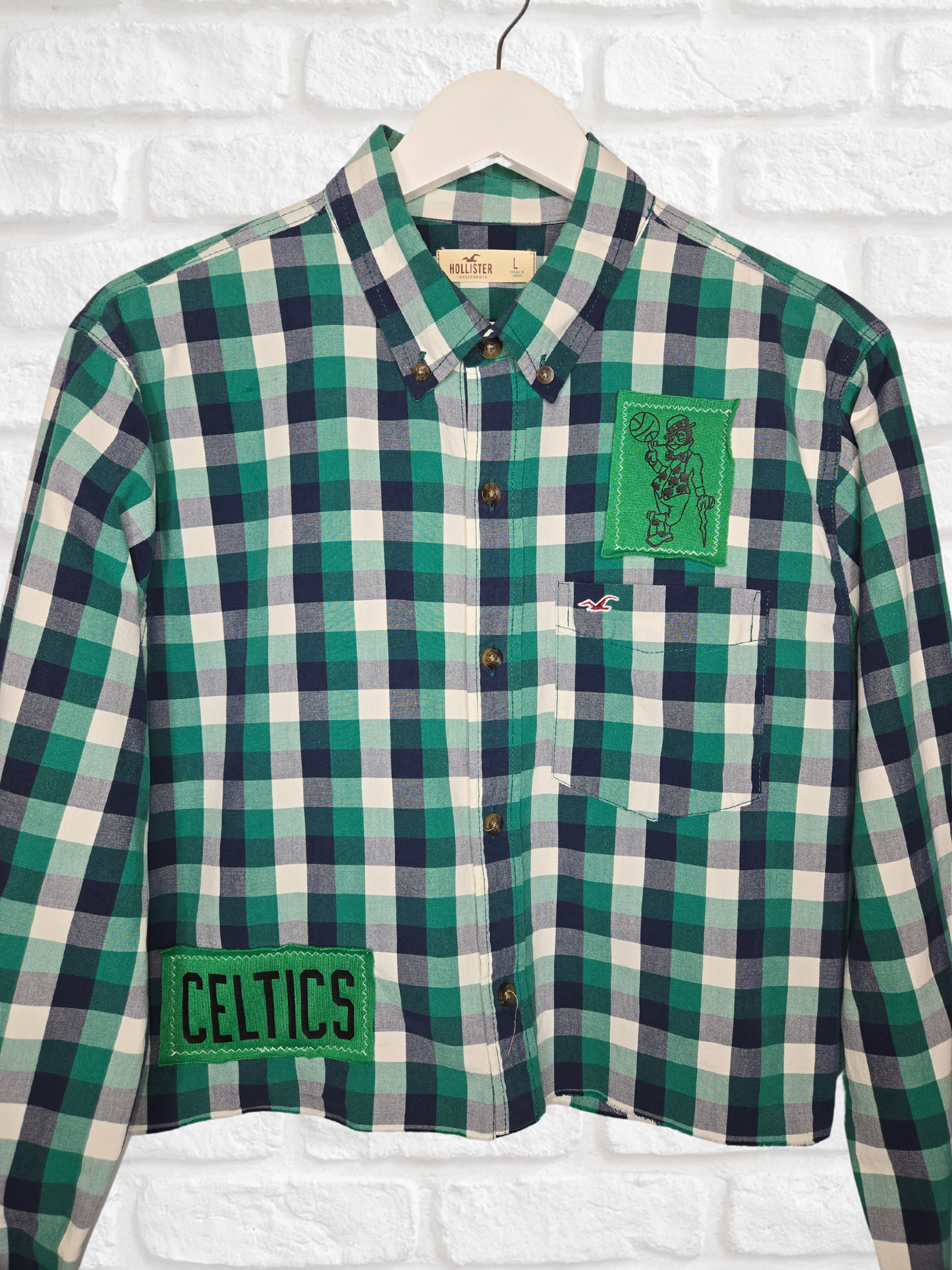 Boston Celtics Crop Flannel