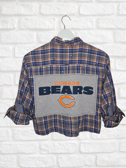 Chicago Bears Crop Flannel