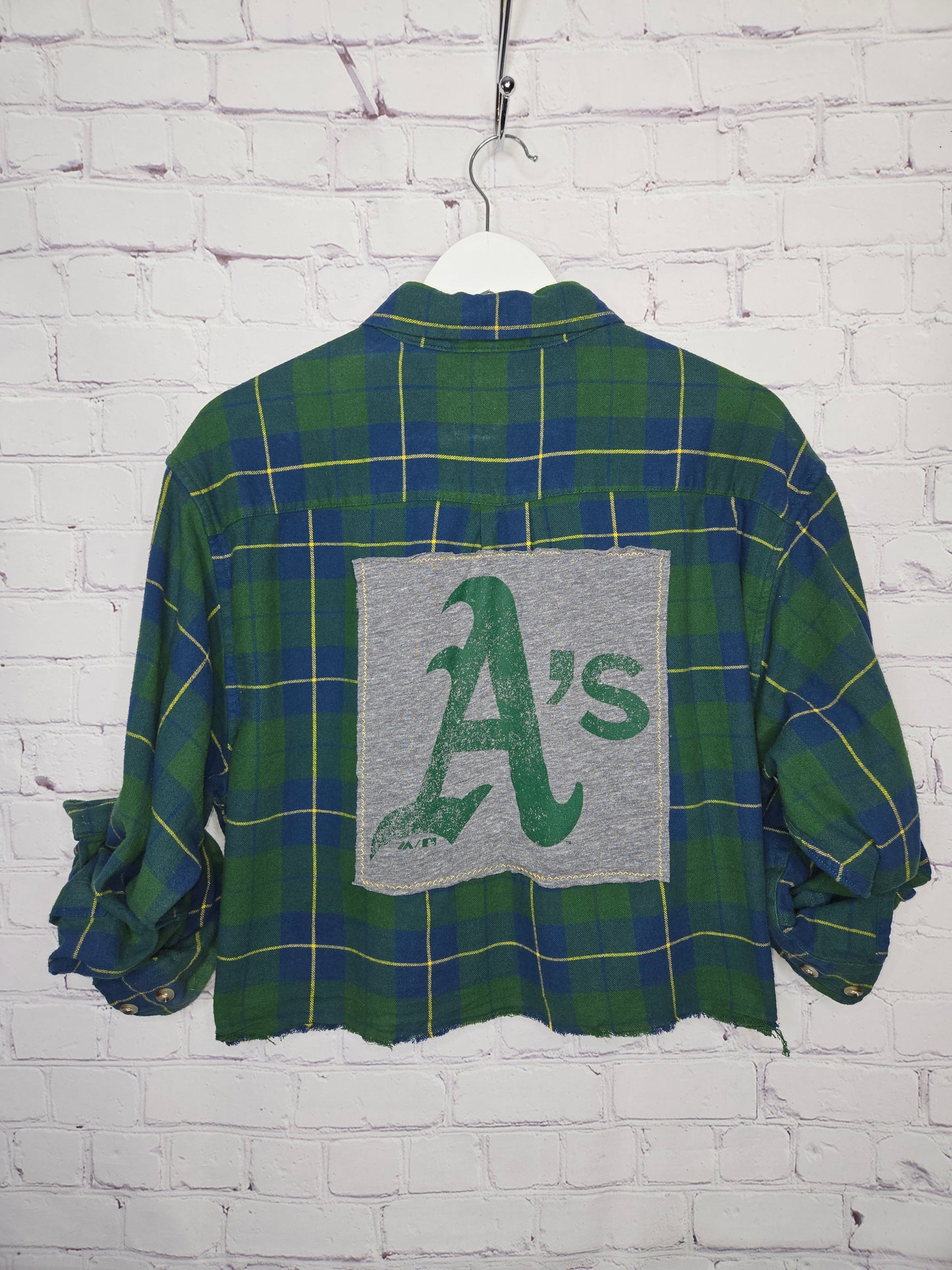 Oakland Athletics Crop Flannel