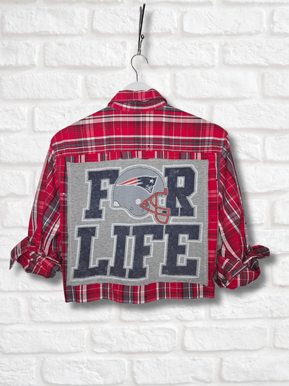 New England Patriots Crop Flannel