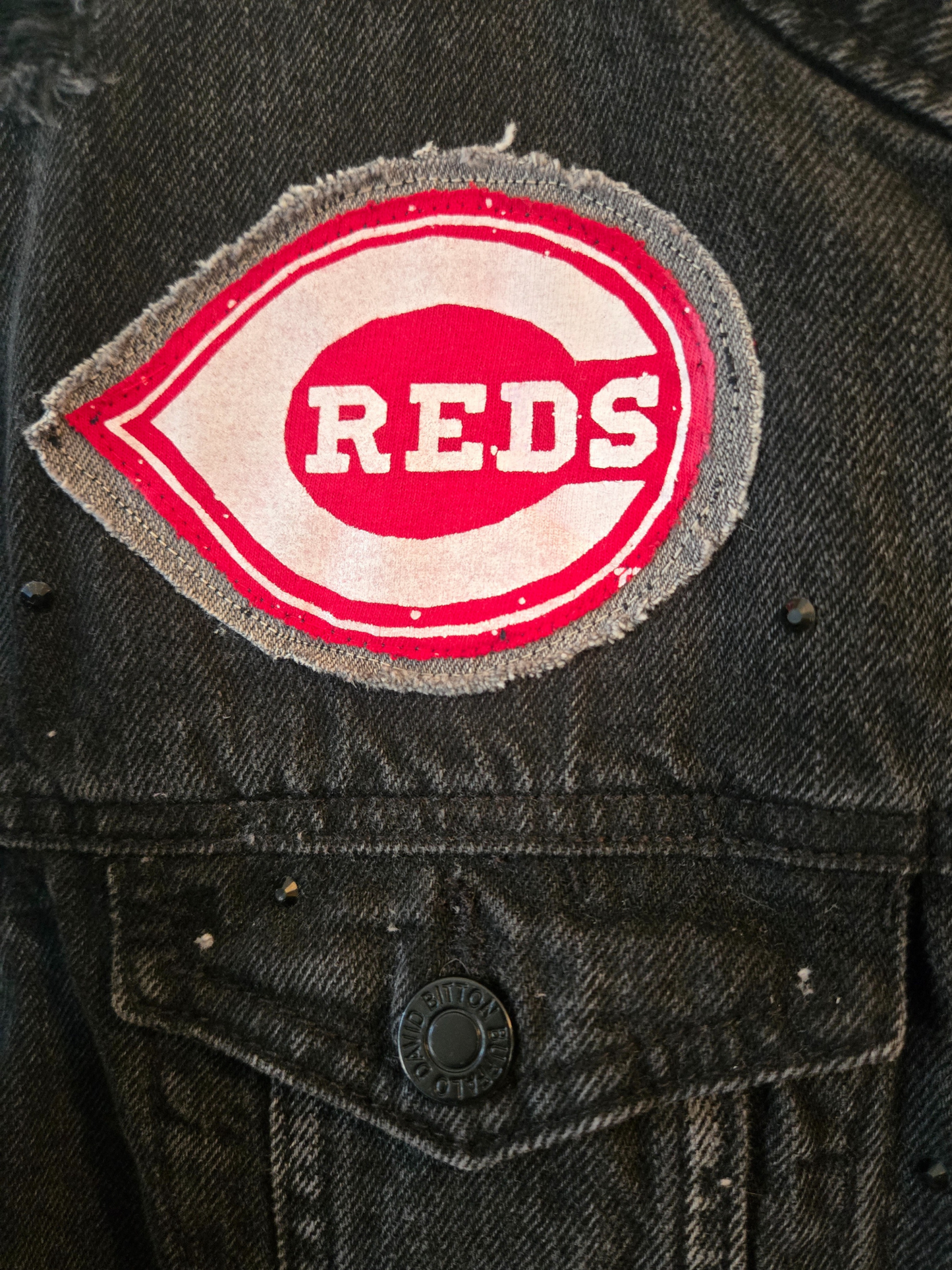 Cincinnati Reds Crop Rhinestone Jacket