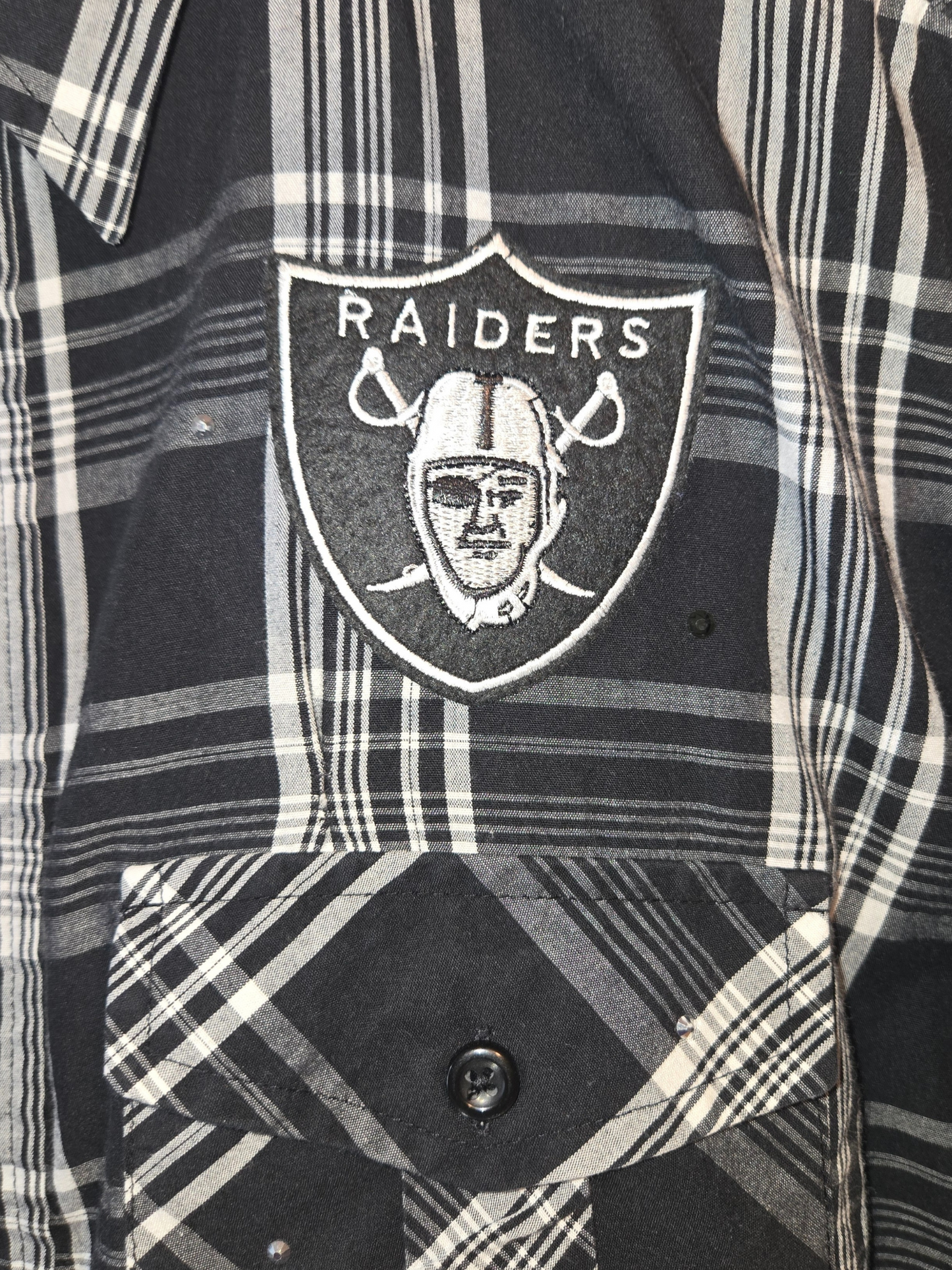 Las Vegas Raiders Crop Flannel