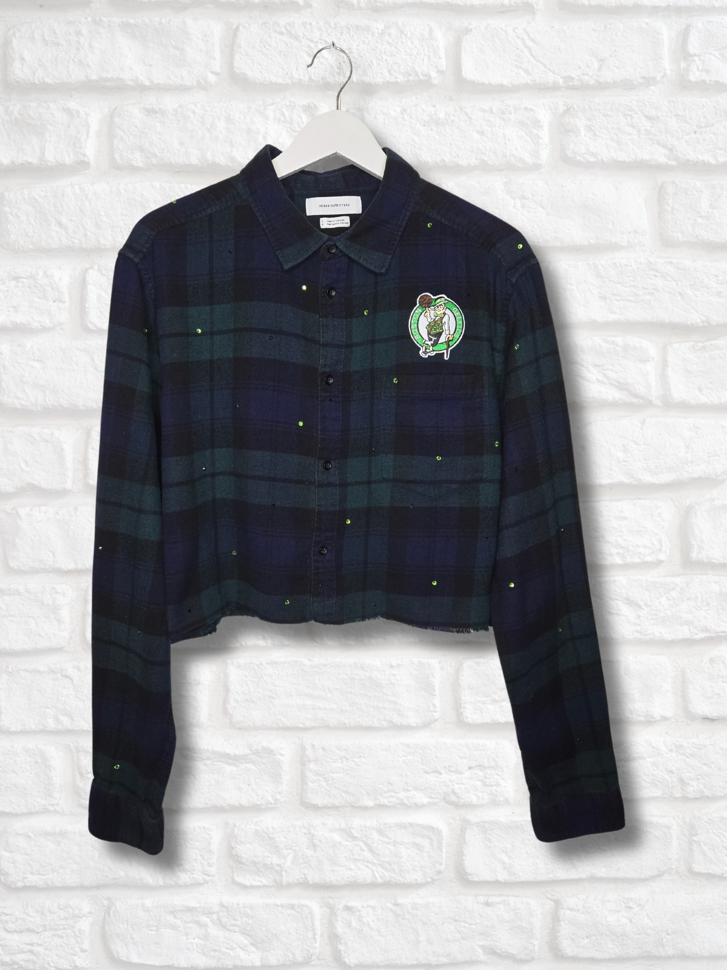 Boston Celtics Crop Flannel