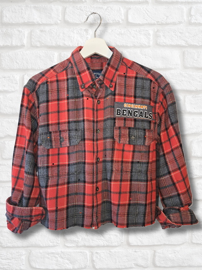 Cincinnati Bengals Crop Flannel