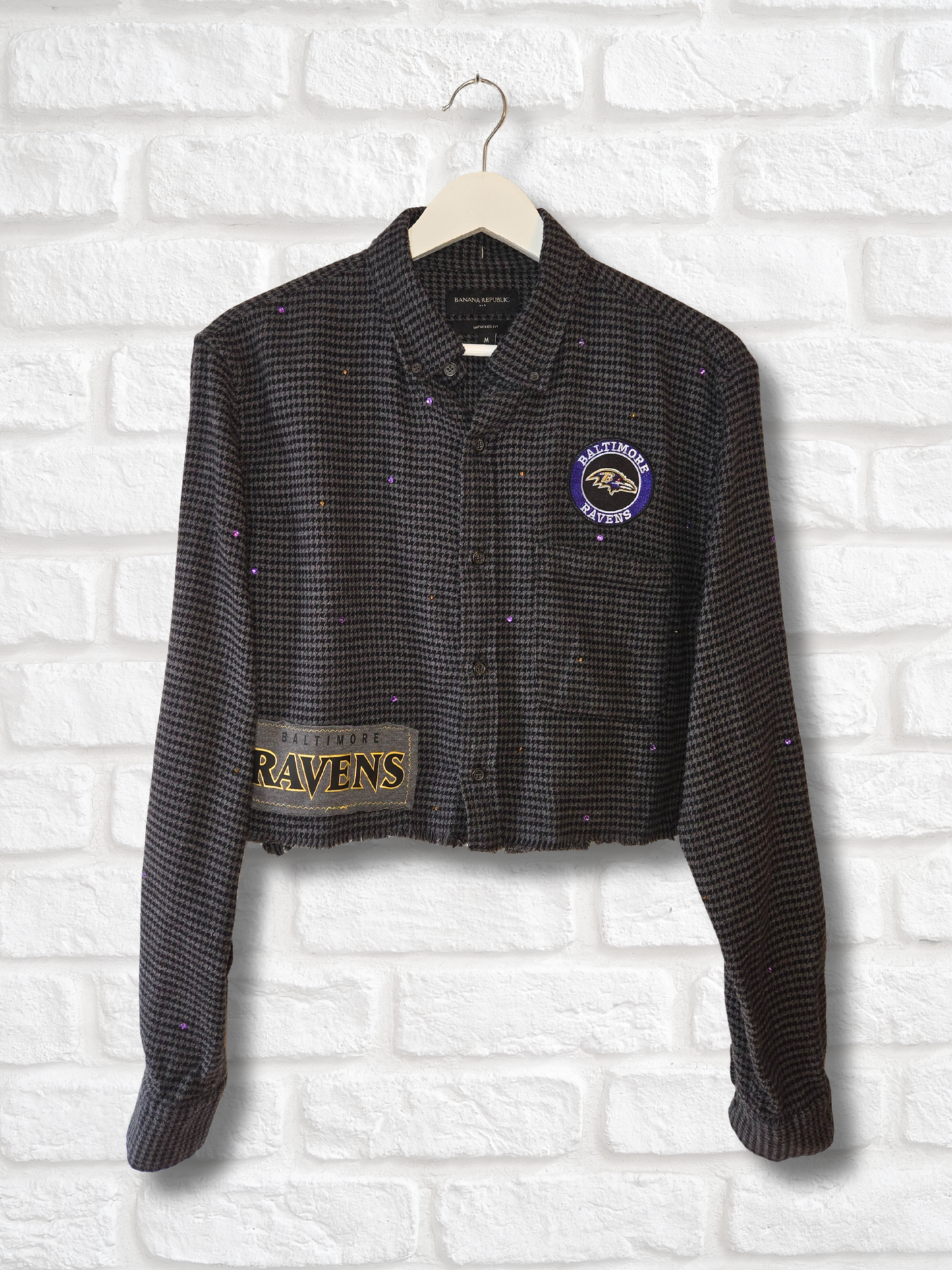 Baltimore Ravens Crop Flannel