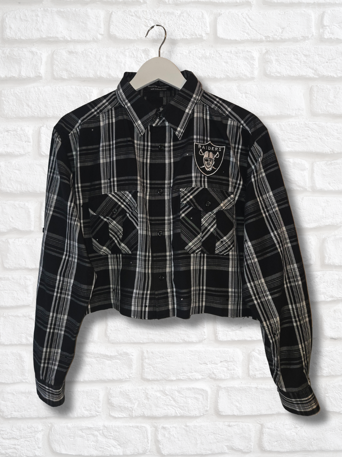 Las Vegas Raiders Crop Flannel