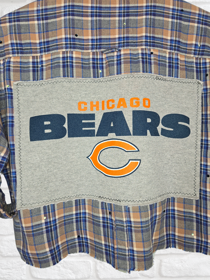 Chicago Bears Crop Flannel