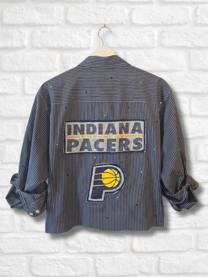 Indiana Pacers Crop Flannel