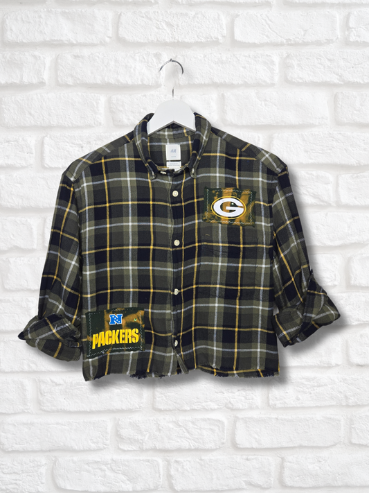 Green Bay Packers Crop Flannel