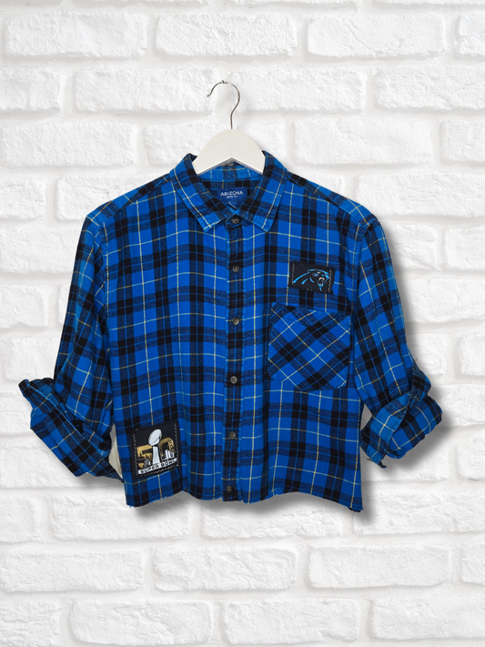 Carolina Panthers Crop Flannel